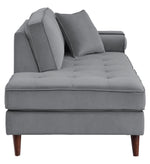 Rand Gray Velvet Fabric Chaise