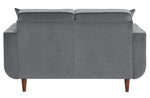 Rand Gray Velvet Fabric Loveseat