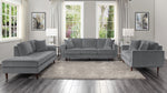 Rand Gray Velvet Fabric Loveseat