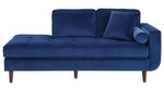 Rand Navy Velvet Fabric Chaise