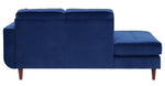 Rand Navy Velvet Fabric Chaise