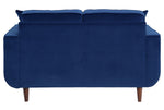 Rand Navy Velvet Fabric Loveseat