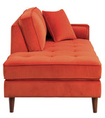 Rand Orange Velvet Fabric Chaise