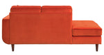 Rand Orange Velvet Fabric Chaise