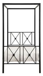 Rapa Black Metal Twin Canopy Bed