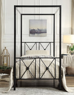 Rapa Black Metal Twin Canopy Bed