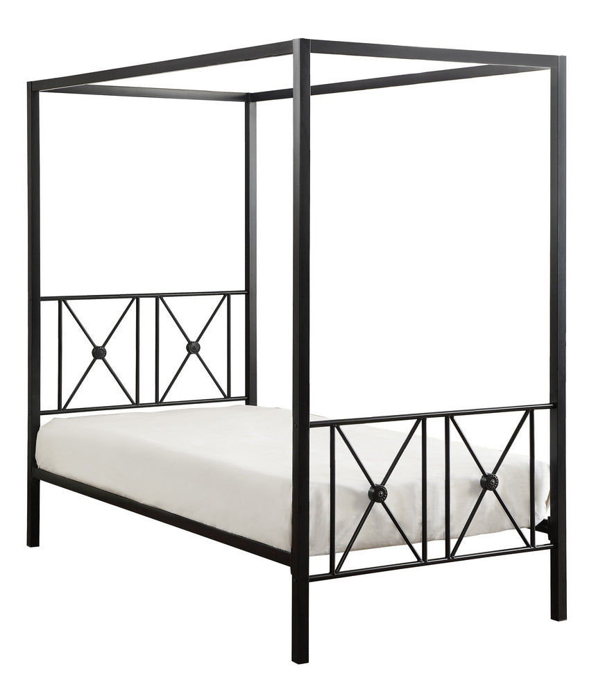 Rapa Black Metal Twin Canopy Bed