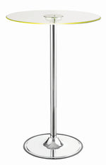 Ratna Clear Glass/Chrome Metal Round LED Bar Table