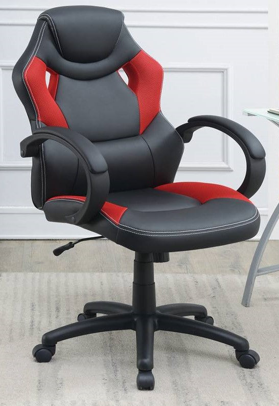 Reilly Black & Red Faux Leather Gaming Chair