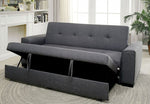 Reilly Gray Linen-Like Fabric Futon Sofa