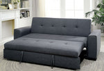 Reilly Gray Linen-Like Fabric Futon Sofa