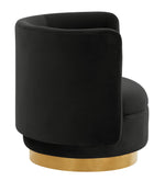 Remy Glam Black Velvet Swivel Chair