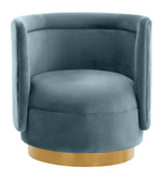 Remy Glam Bluestone Velvet Swivel Chair