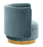 Remy Glam Bluestone Velvet Swivel Chair