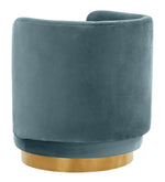 Remy Glam Bluestone Velvet Swivel Chair