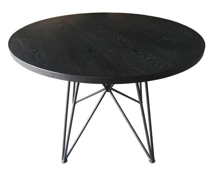 Rennes Black Wood/Gunmetal Metal Dining Table