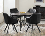 Rennes Black Wood/Gunmetal Metal Dining Table