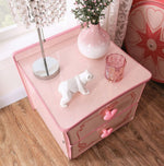 Rheanna Pink Wood 2-Drawer Nightstand