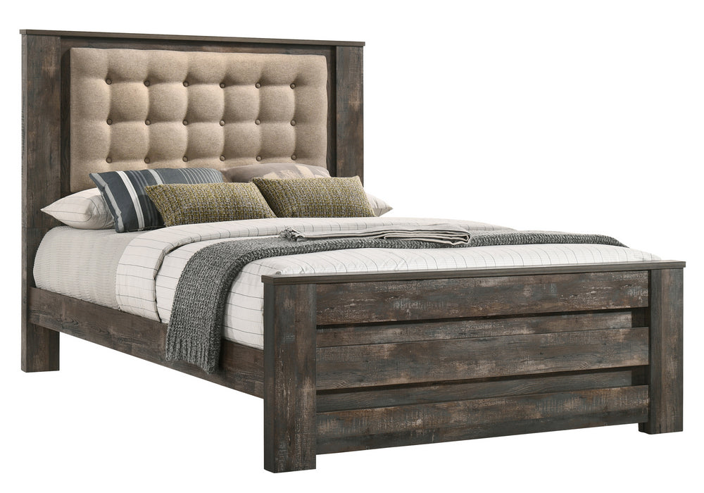 Ridgedale Weathered Dark Brown Wood King Bed (Oversized)