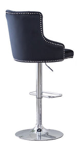 Rita 2 Black Velvet/Metal Adjustable Bar Stools