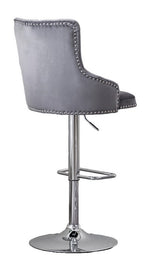 Rita 2 Dark Gray Velvet/Metal Adjustable Bar Stools