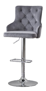 Rita 2 Dark Gray Velvet/Metal Adjustable Bar Stools