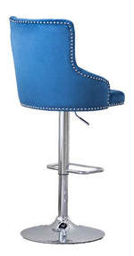 Rita 2 Navy Blue Velvet/Metal Adjustable Bar Stools