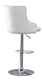 Rita 2 White Faux Leather/Metal Adjustable Bar Stools