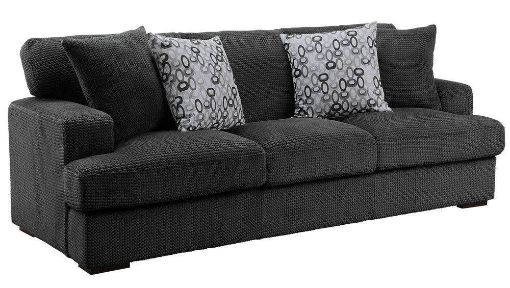 Rivermeade Gray Plush Microfiber Sofa (Oversized)