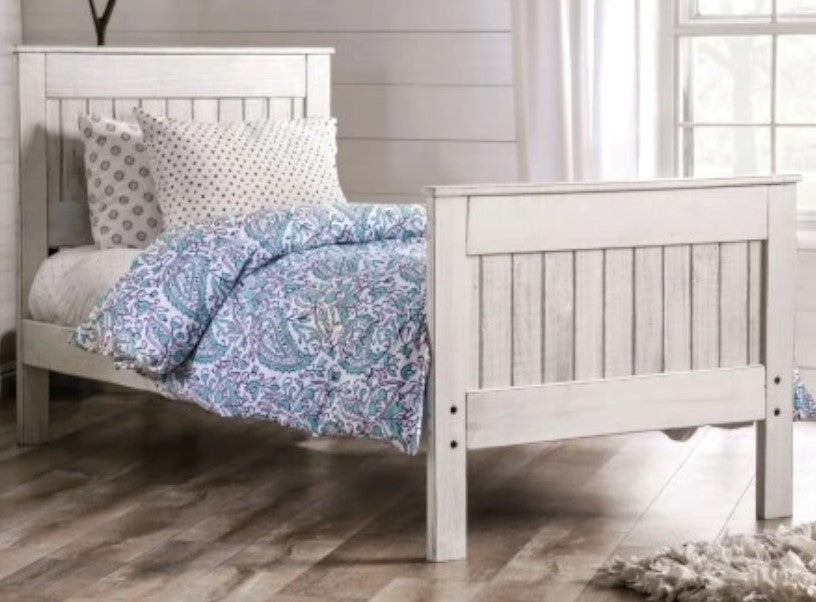 Rockwall Weathered White Wood Queen Bed