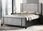 Romeo Grey Fabric/Wenge Black Wood Full Bed