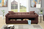 Romina Chocolate Microfiber Adjustable Sofa Bed