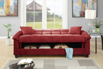 Romina Red Microfiber Adjustable Sofa Bed