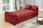 Romina Red Microfiber Adjustable Sofa Bed