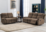 Ronald 2-Pc Brown Fabric Manual Recliner Sofa Set