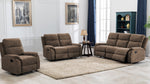 Ronald 3-Pc Brown Fabric Manual Recliner Sofa Set