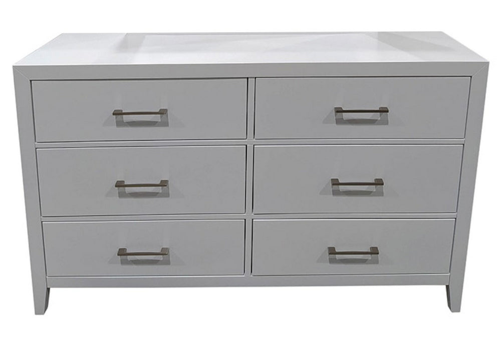 Rosa White Wood 6-Drawer Dresser