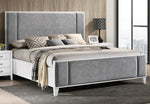 Rosa Grey Fabric/White Wood Full Bed