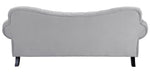 Rosalie Light Gray Velvet Fabric Button Tufted Sofa