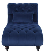 Rosalie Navy Blue Velvet Fabric Button Tufted Chaise