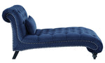 Rosalie Navy Blue Velvet Fabric Button Tufted Chaise