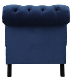 Rosalie Navy Blue Velvet Fabric Button Tufted Chaise