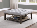 Roseboro Gray Fabric/Wire-Brushed Dark Gray Ottoman