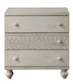 Roselyne Antique White Wood 3-Drawer Nightstand