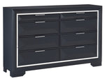 Rosemont Midnight Blue Wood 8-Drawer Dresser