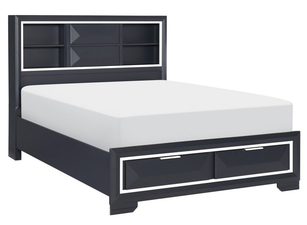 Rosemont Midnight Blue Wood Cal King Bed