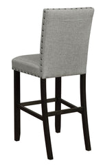 Tao 2 Grey Fabric/Antique Noir Wood Bar Stools