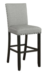 Tao 2 Grey Fabric/Antique Noir Wood Bar Stools