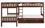 Rowe Dark Cherry Quadruple Twin Bunk Bed with Trundle