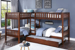 Rowe Dark Cherry Quadruple Twin Bunk Bed with Trundle